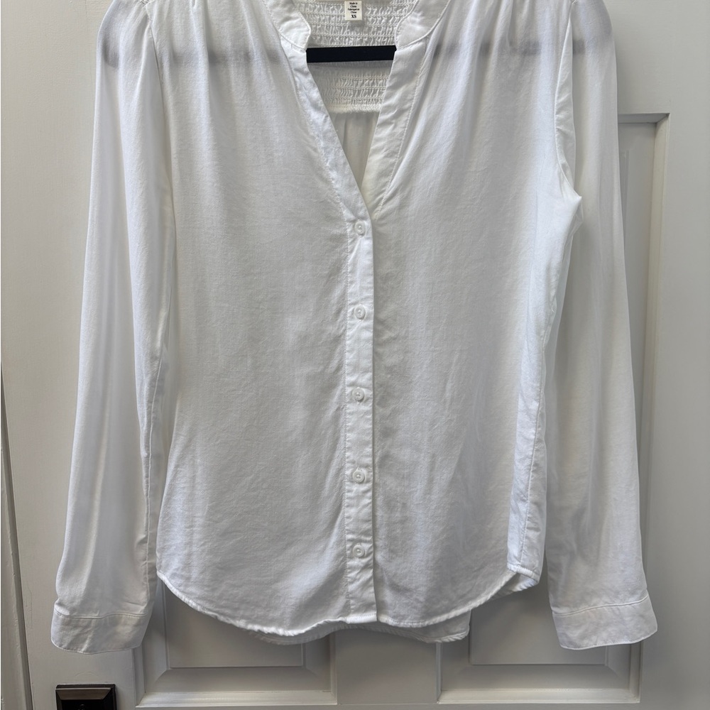Anthropologie Classic White Button Down Shirt